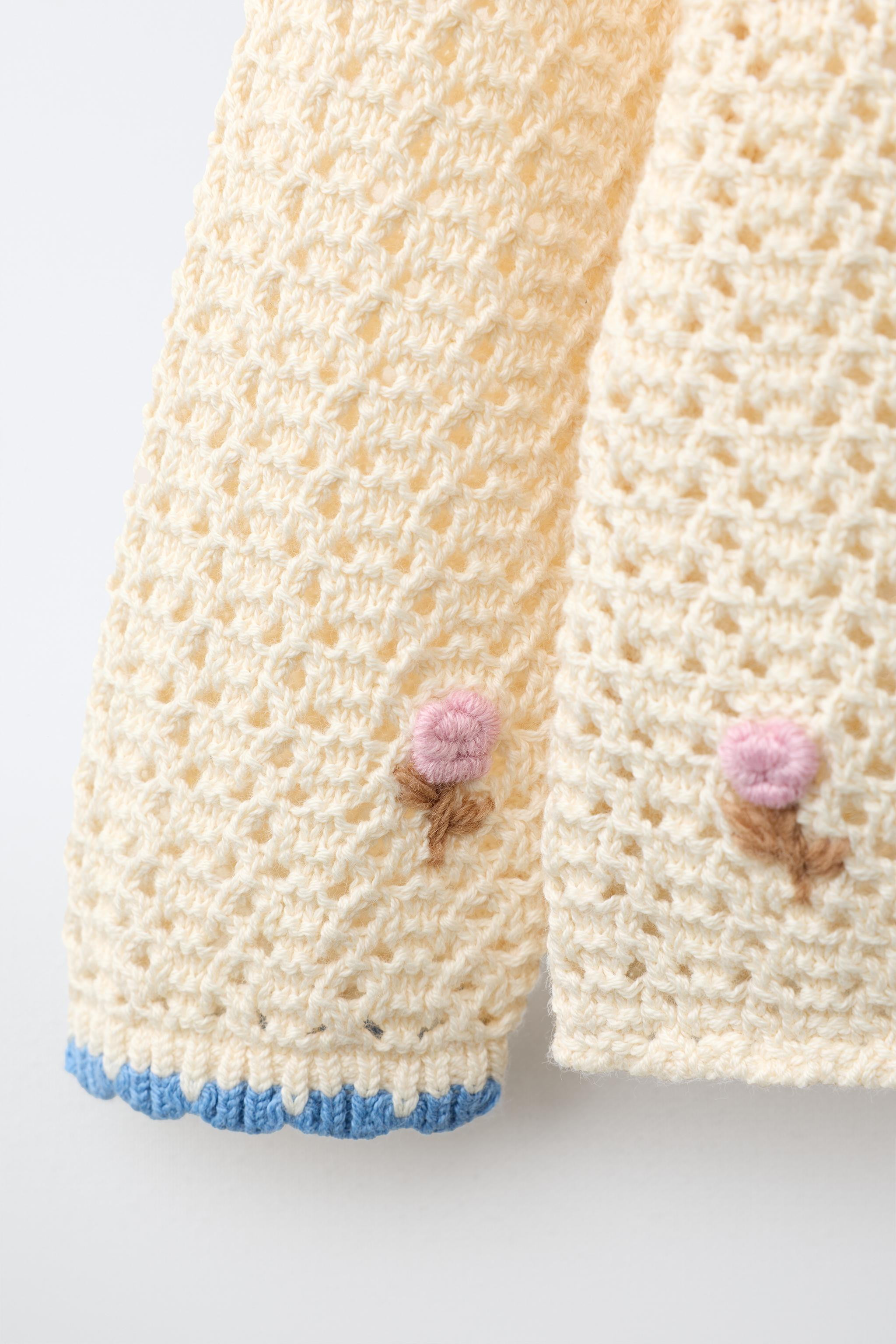 Cardigan with a peter pan collar and long sleeves. Front button fastening. Embroidered details. C... | Zara UK