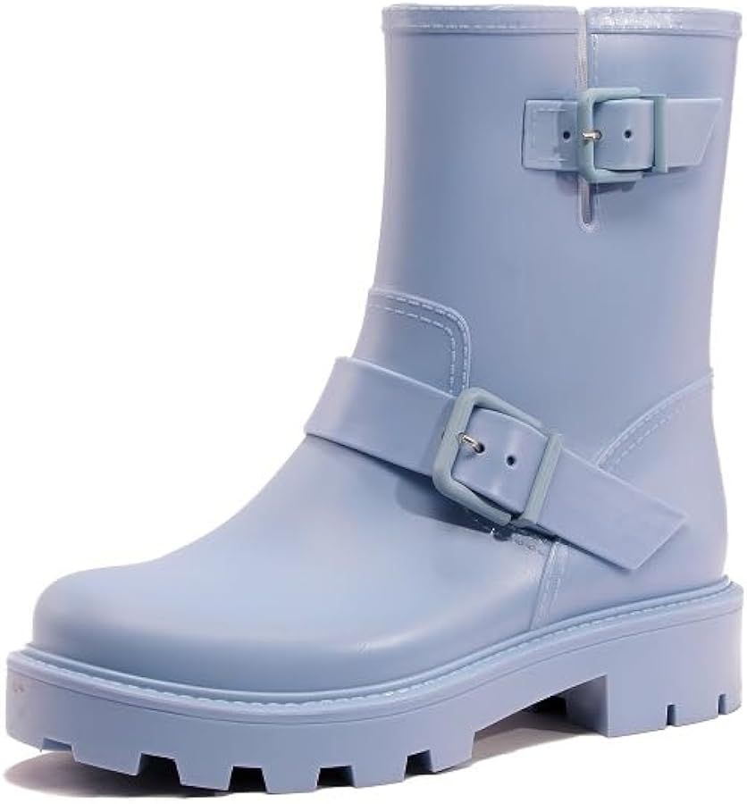 Women's Mid Calf Rain Boots Water Resistant Waterproof Garden Shoes | Amazon (US)