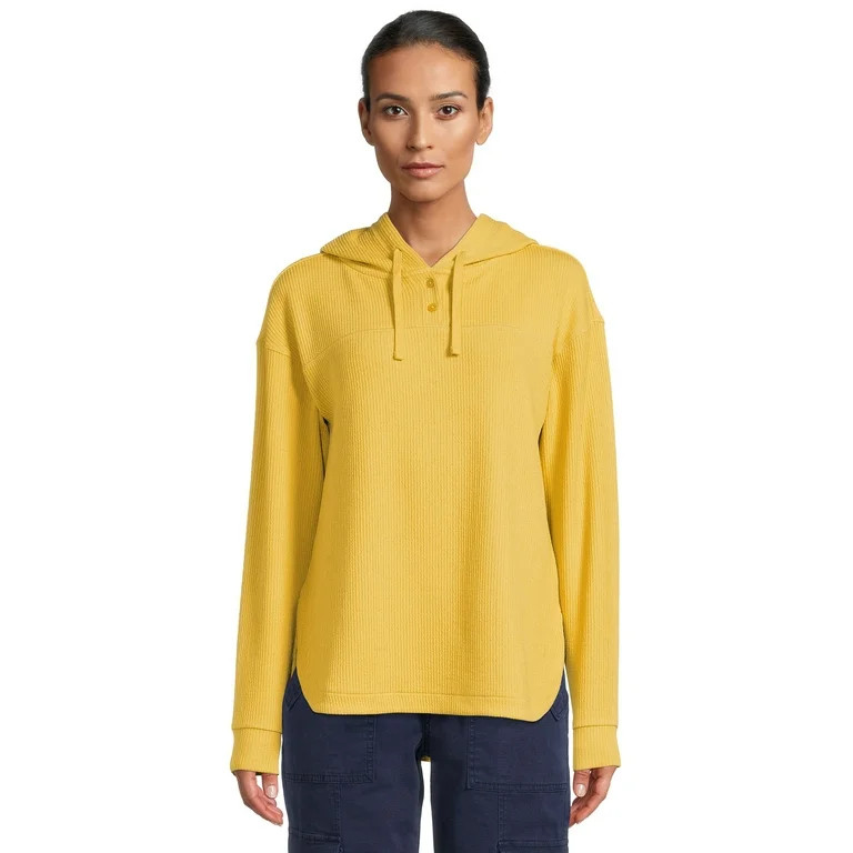 Time and Tru Women's Rib Tunic Hoodie, Sizes XS-XXXL | Walmart (US)
