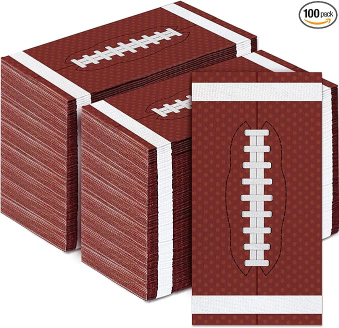 100pcs Football Napkins - 3-Ply Sports Party Towels for Football Birthday Party Favors | Amazon (US)
