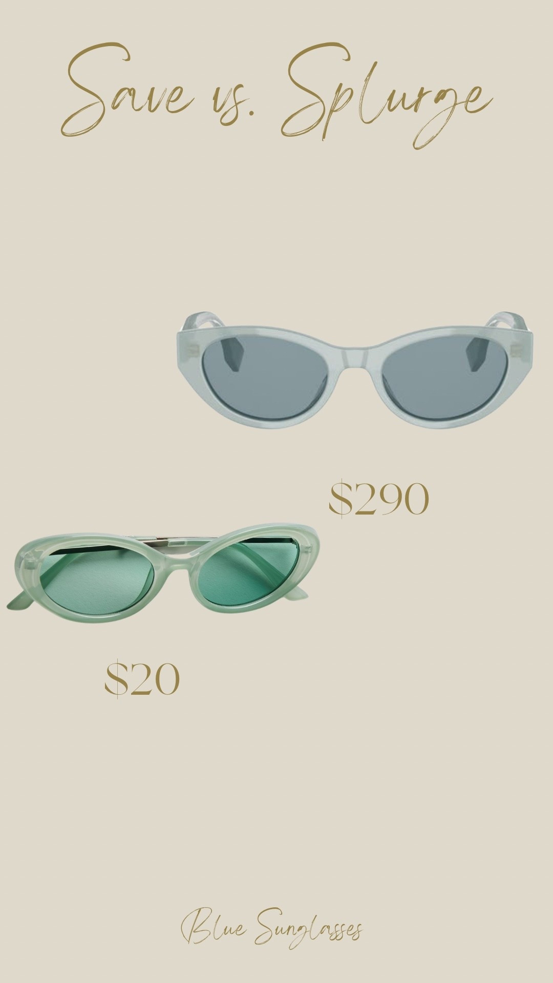 You can purchase these blue sunglasses from Fendi for $290 orrrr these from Free People for $20.

#LTKSeasonal #LTKSwim #LTKTravel