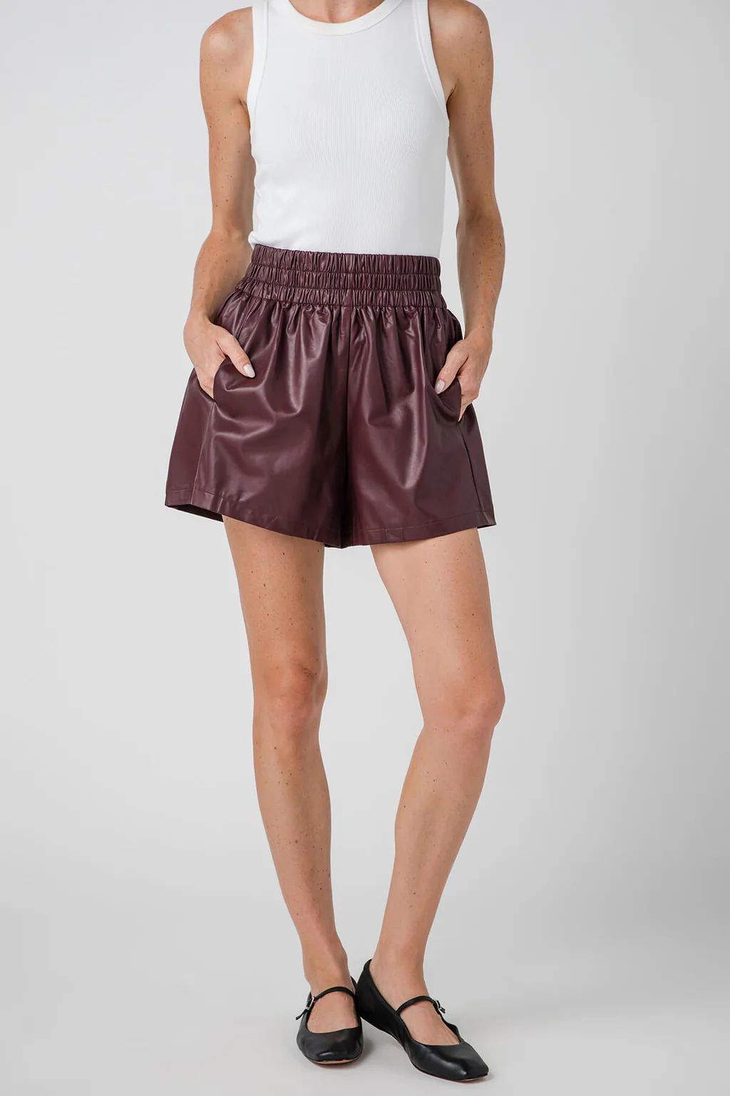 Pinch Faux Leather Shorts | Social Threads