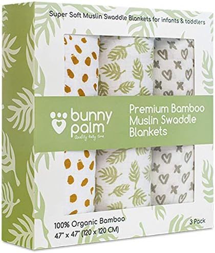 Organic Muslin Swaddle Blankets for Boys & Girls - Soft Breathable Bamboo Unisex Swaddling Blankets  | Amazon (US)