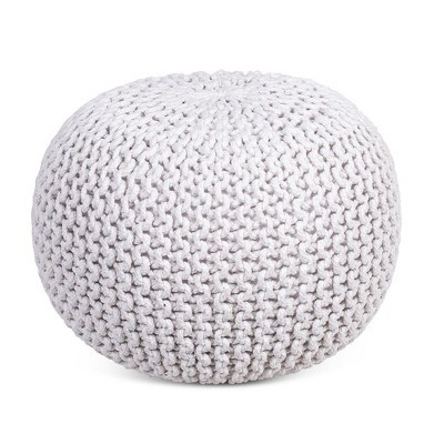BirdRock Home Round Pouf Foot Stool Ottoman - Ivory | Target