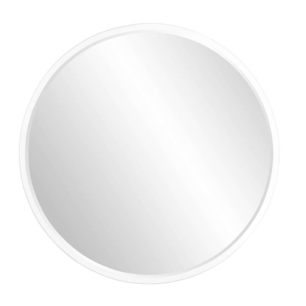 Howard Elliot Collection 36 in. H x 36 in. W Clare Round Clear Frame Casual Style Wall Mirror | The Home Depot