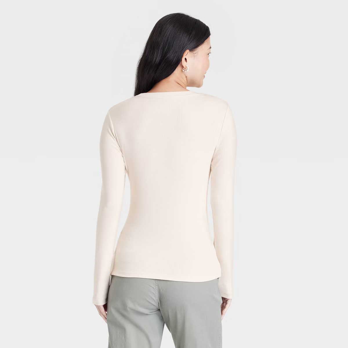 Women's Long Sleeve Ribbed T-Shirt - A New Day™ | Target