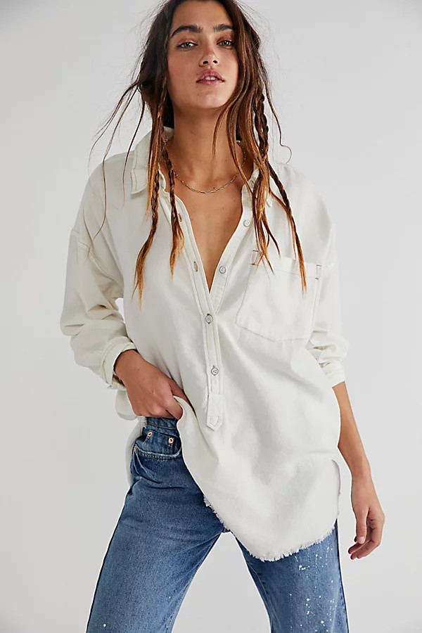 Smock Oxford Shirt by We The Free at Free People, White Combo, M | Free People (Global - UK&FR Excluded)