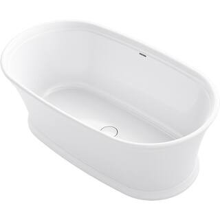Memoirs 60 in. Cast Resin Flatbottom Bathtub in White | The Home Depot