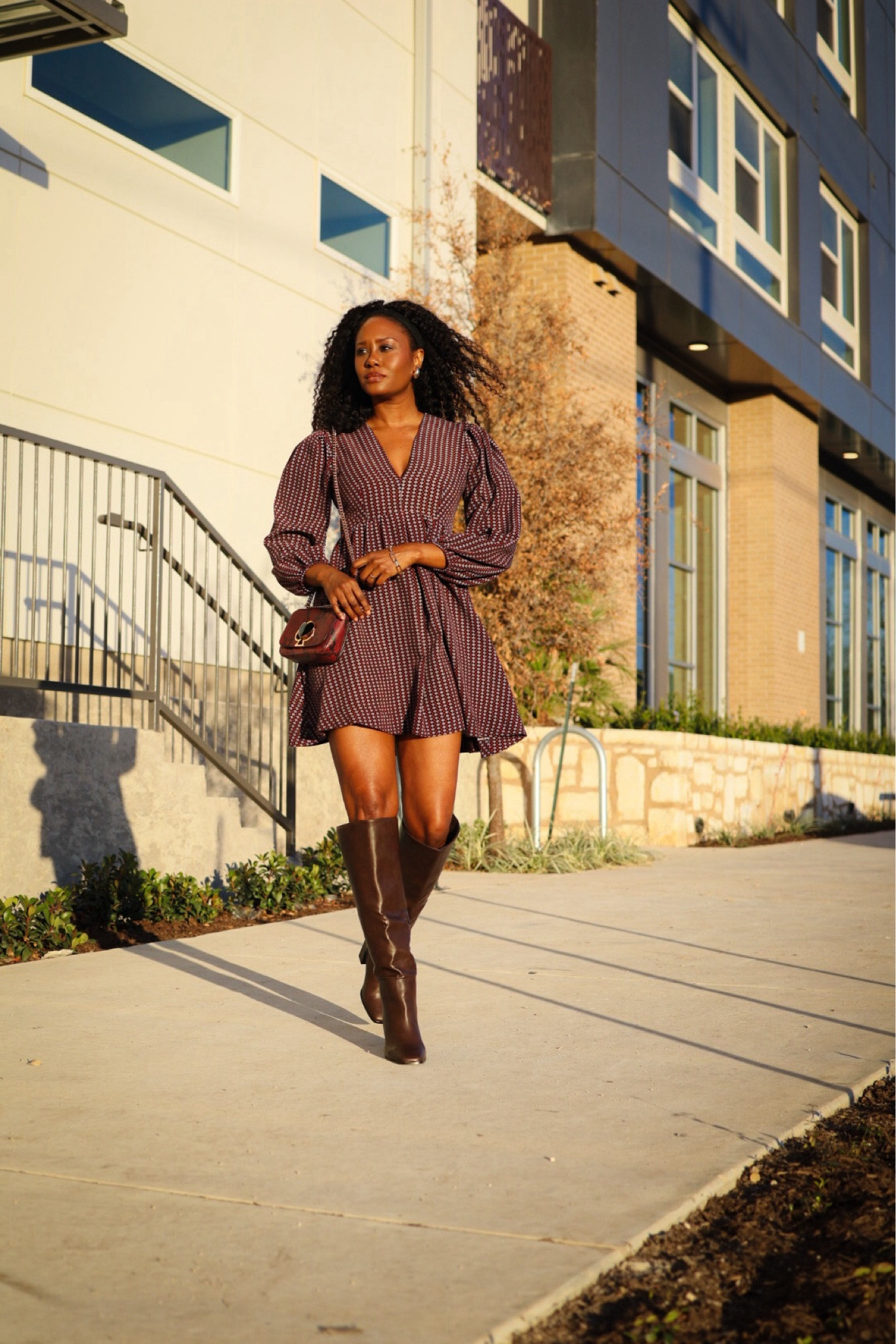 Winter outfit idea: Geo print fit and flare dress with block heeled boots

#LTKstyletip #LTKover40 #LTKSeasonal
