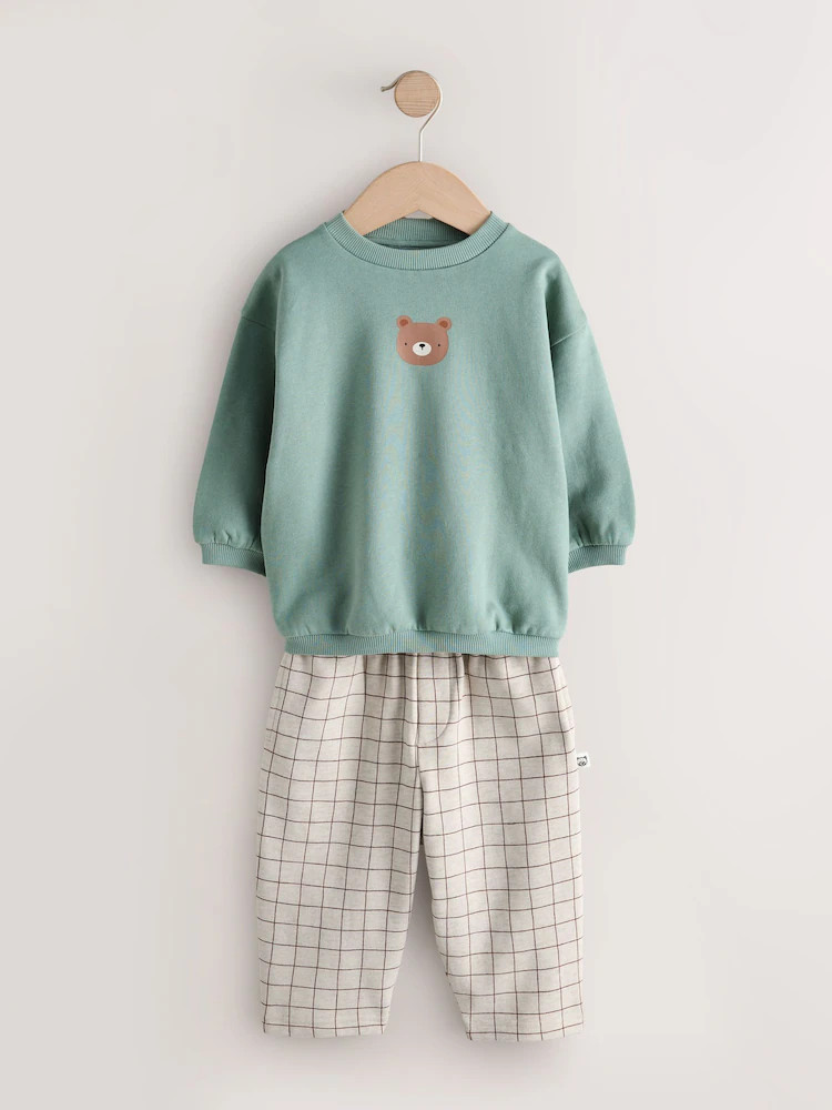 Blue Bear Single Sweatshirt And Stripe Joggers Set (3mths-7yrs) | Next US