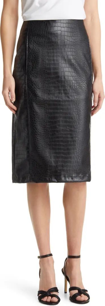 Croc Embossed Faux Leather Pencil Skirt | Nordstrom