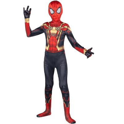 HalloweenCostumes.com Medium   Classic Spider-Man Integrated Zentai Kid's Costume | Marvel Costumes, Black/Red/Brown | Target
