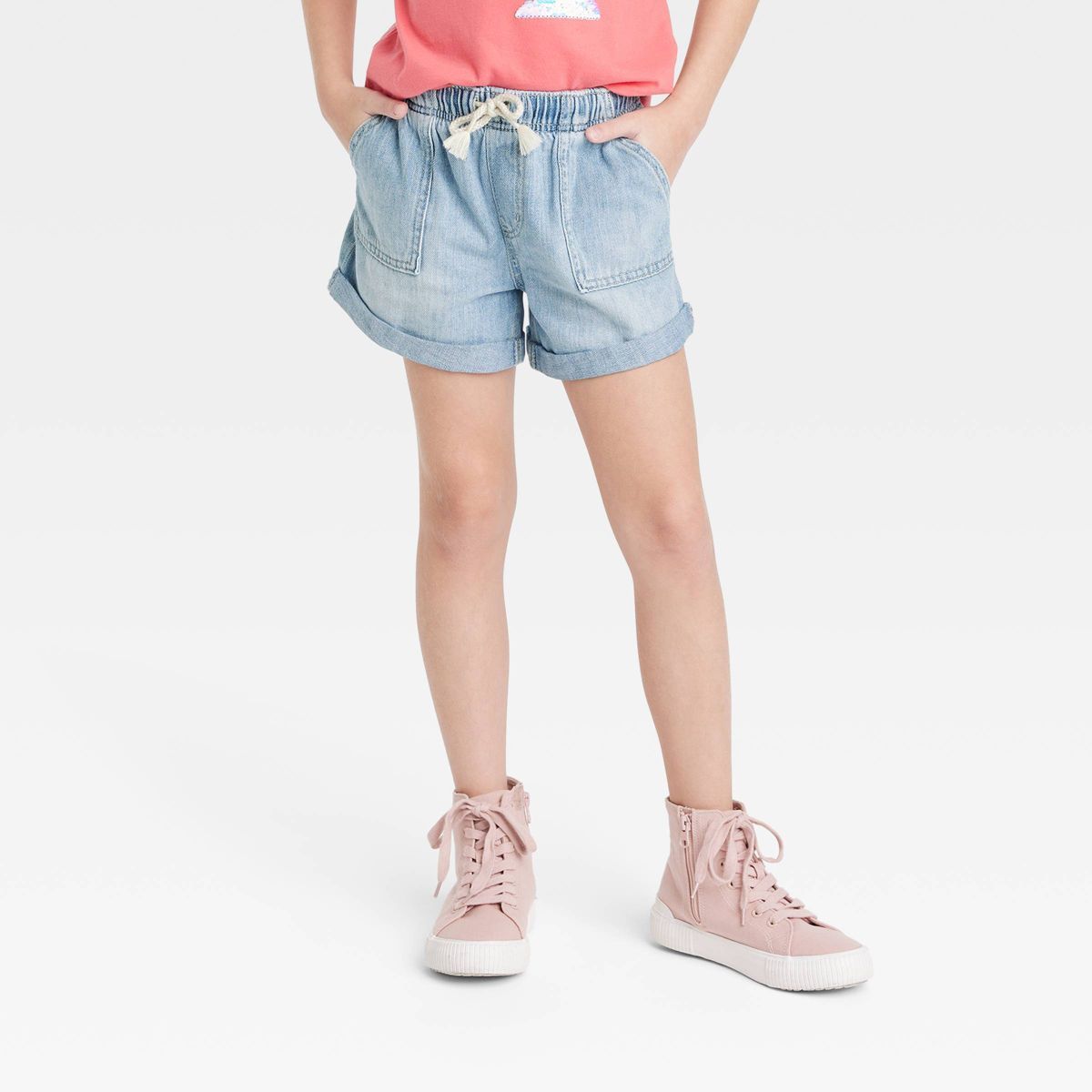 Girls' High-Rise Lightweight Utility Jean Shorts - Cat & Jack™ | Target
