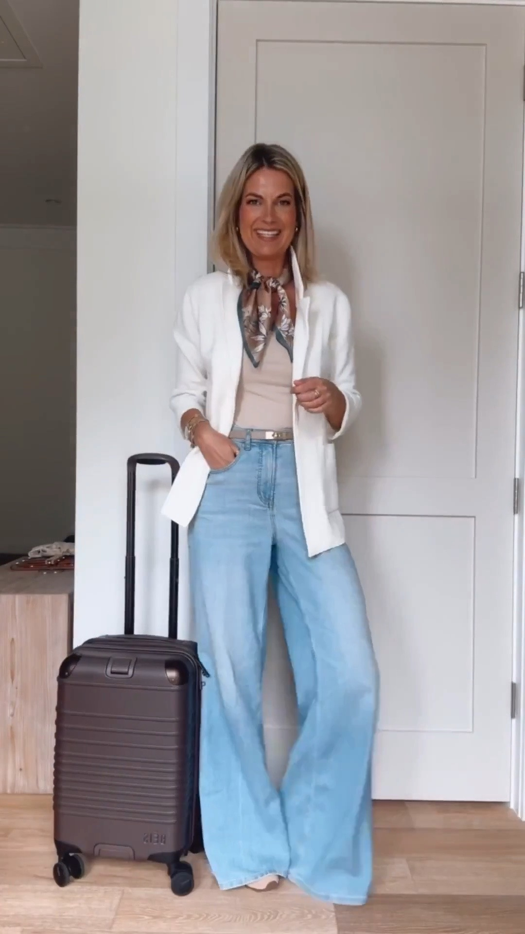 Airport style! Wearing small tall jeans.  Use my new customer discount code RACHELXSPANX for a discount. Small top.  Shoes true to size. Travel outfit.

#LTKTravel #LTKActive #LTKOver40