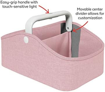 Skip Hop Diaper Caddy Organizer with Touch Sensor Night Light, Nursery Style, Pink Heather | Amazon (US)
