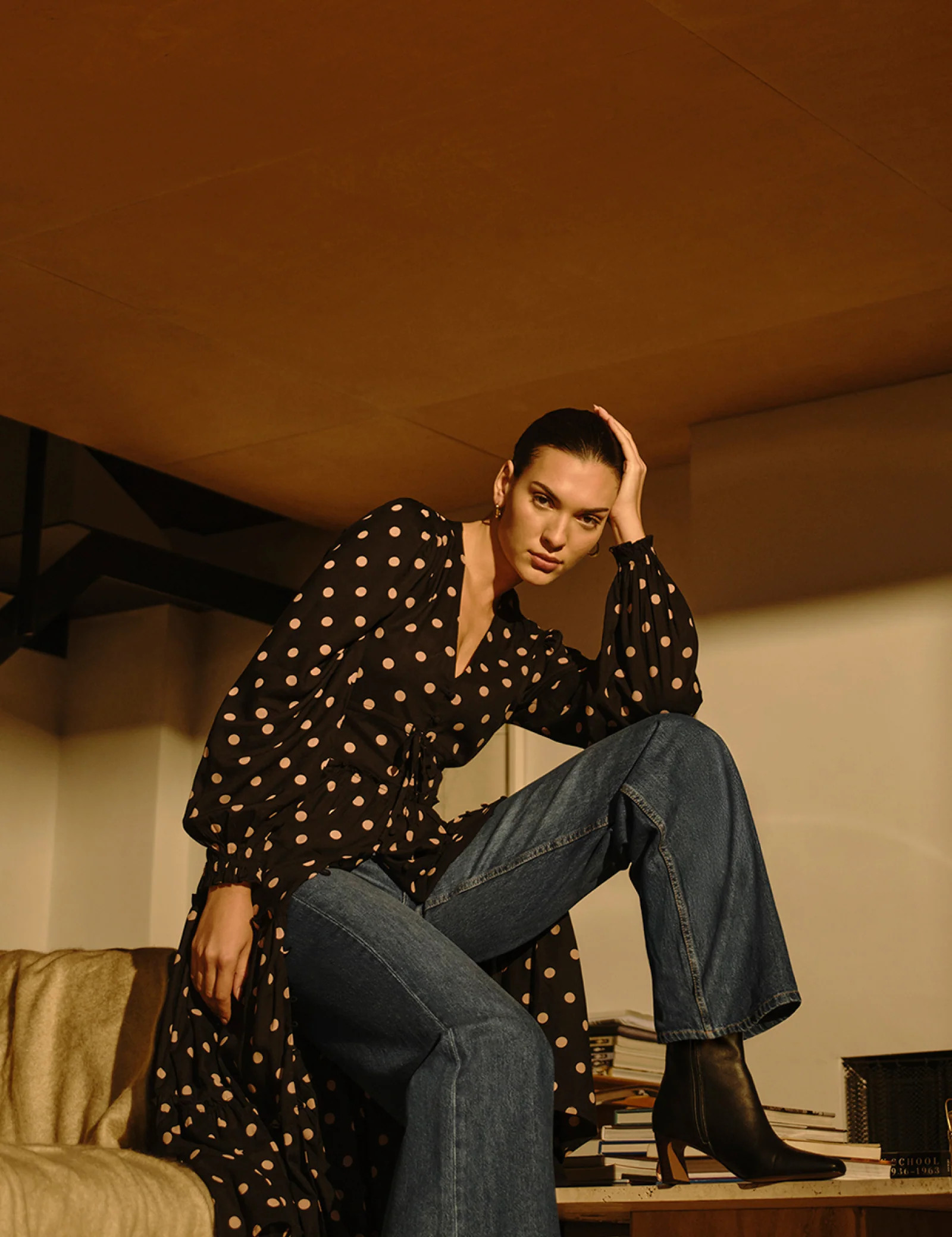 Blue Mid Rise Carnaby Wide Leg Jeans | Nobody's Child