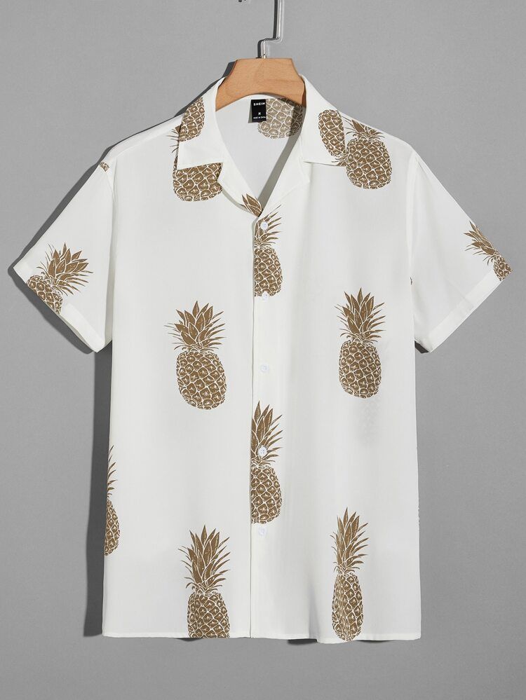 SHEIN Men Pineapple Print Shirt | SHEIN