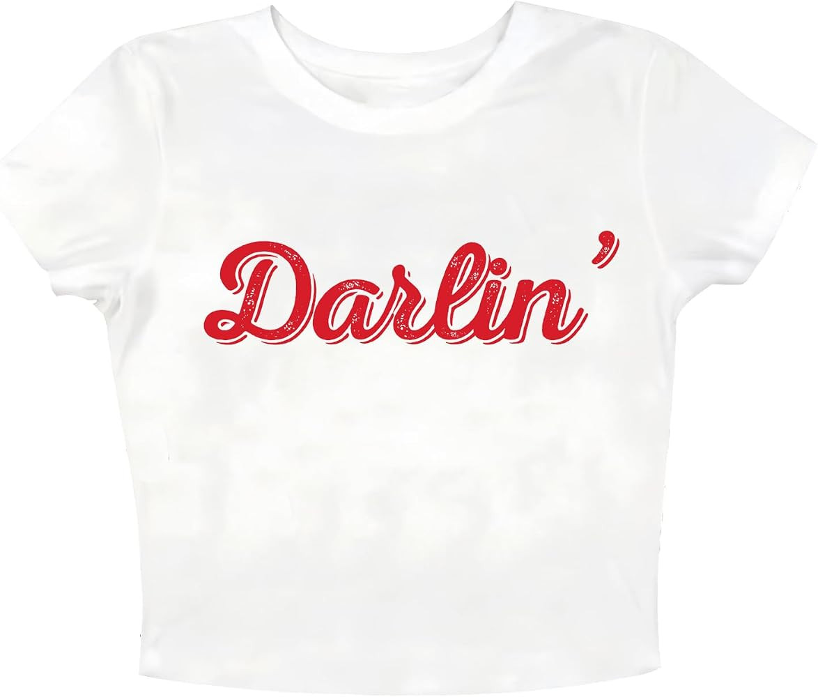 Darlin' Shirt Women Crop Tops Y2K Streetwear Girls Fashion Shirt | Amazon (US)