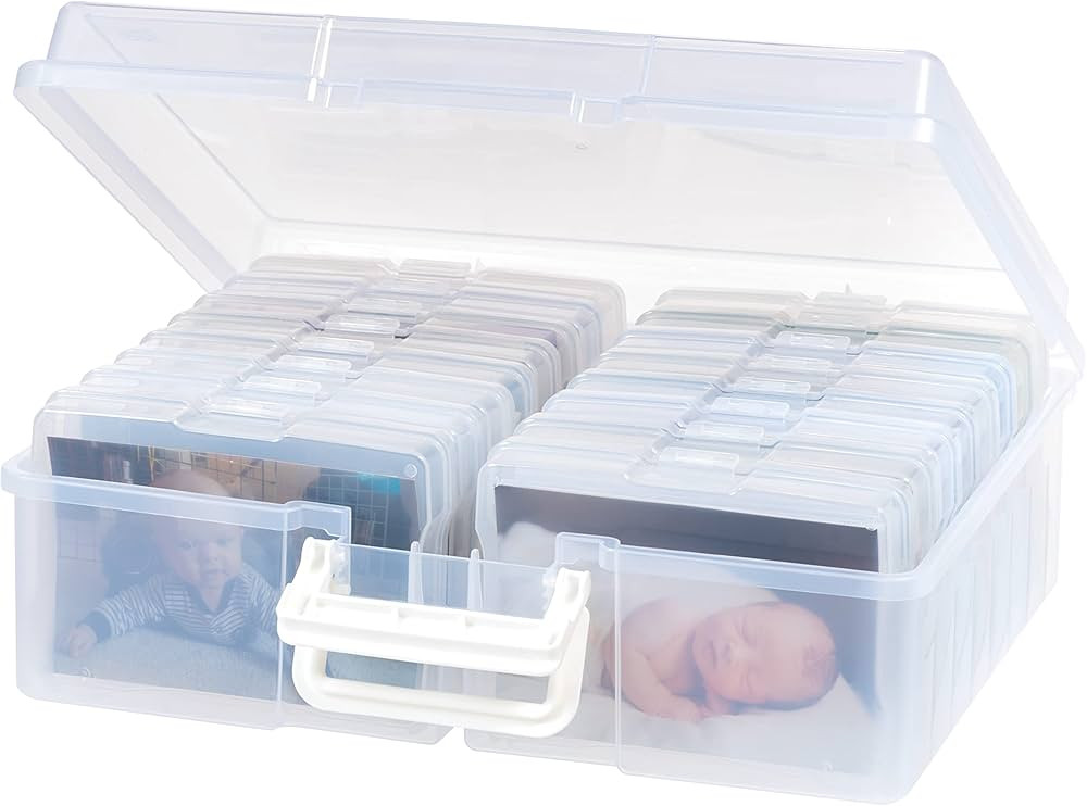 IRIS USA 4"x 6" Photo Storage Box Container Keeper Organizer, 1-Pack, Main Container with 16 Orga... | Amazon (US)