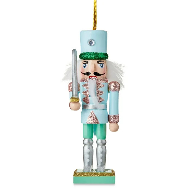 Nutcracker Christmas Ornament, Blue/Green, 5 in, by Holiday Time | Walmart (US)
