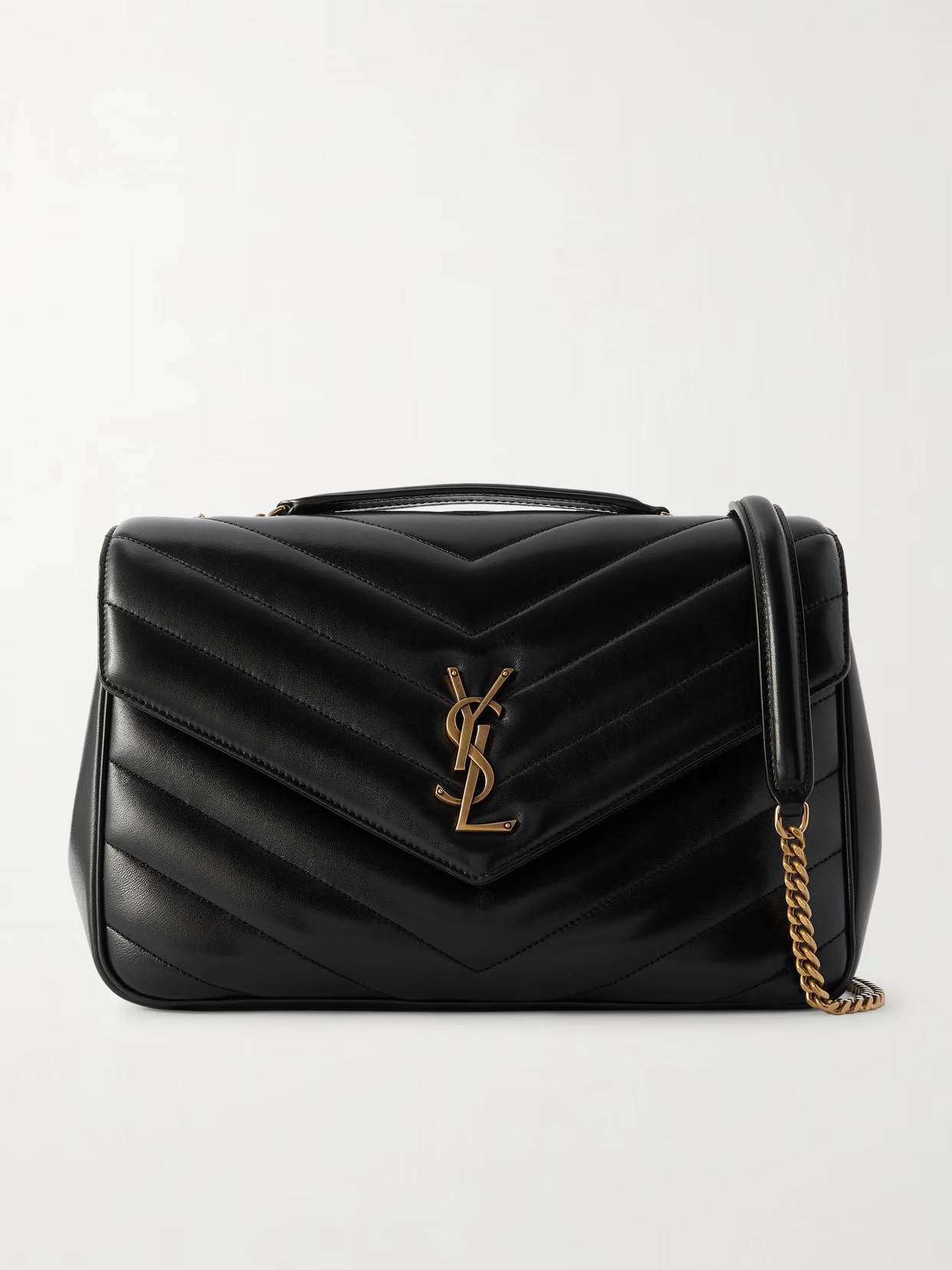 SAINT LAURENT - Loulou Large Quilted Leather Shoulder Bag - Black | NET-A-PORTER (US)