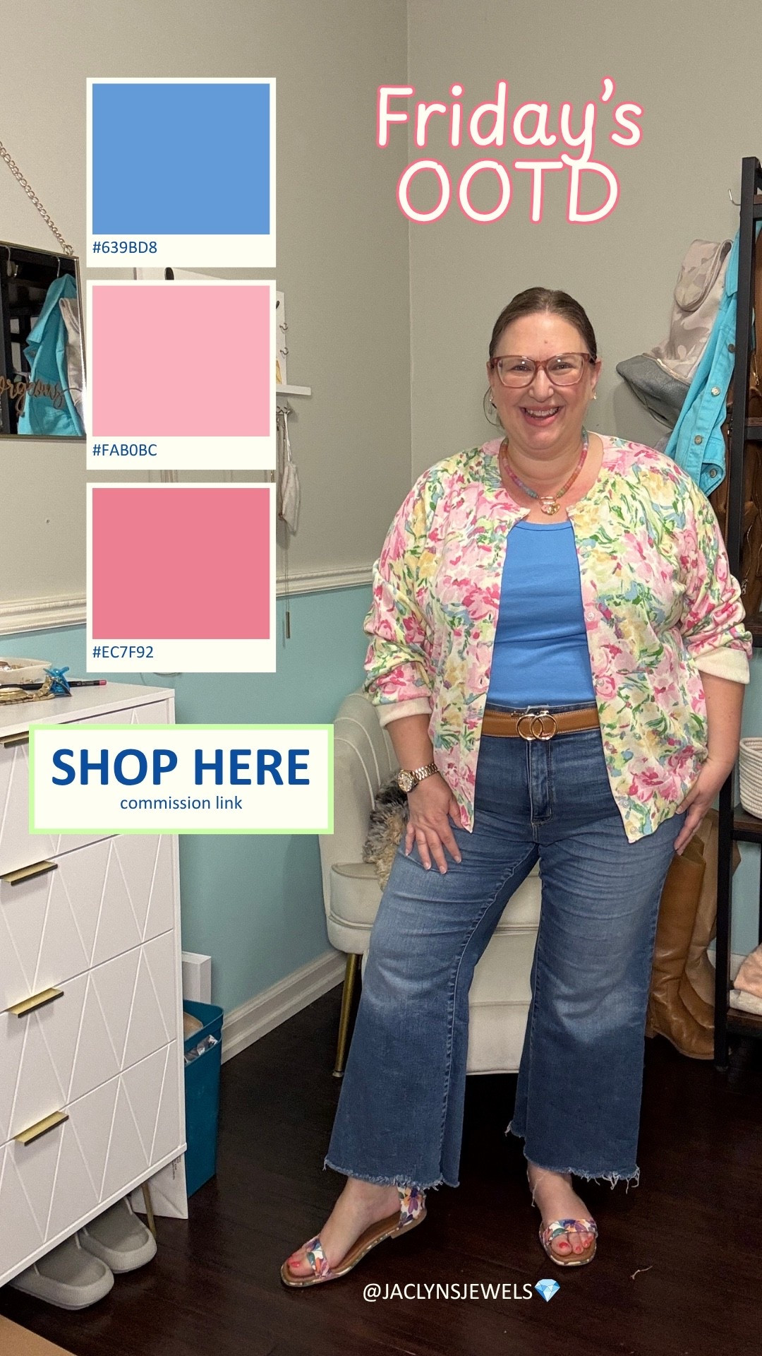 My jeans and cardigan are limited in sizes. 

I linked similar. 

My tank door is azure blue. 

The sandals I’m wearing are different pattern but the same exact style as what’s linked.

#LTKootd #LTKOver40 #LTKPlusSize