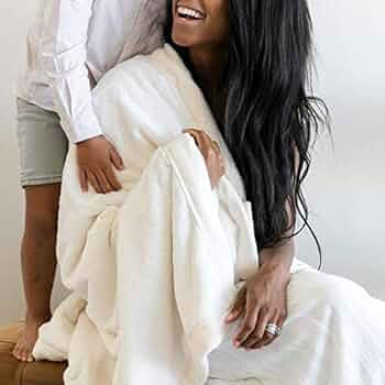 SARANONI Oversized Super Soft Comfy Lush 60" x 80" Adult Extra Large Blanket, (Natural) | Amazon (US)