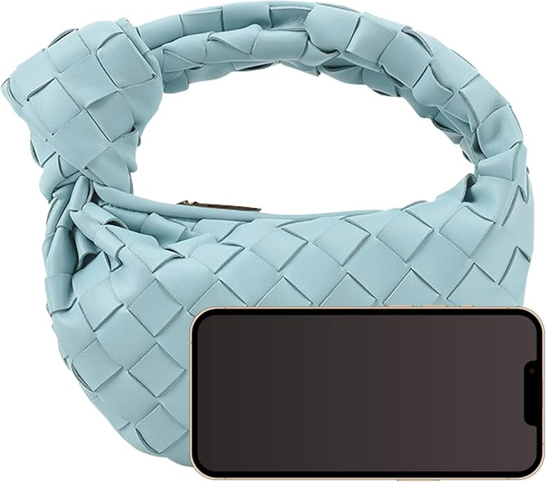 JYG Knoted Woven Handbag for Women Small Clutch Bags Fashion Hobo Bag Faux Leather Purse 2023 | Amazon (US)