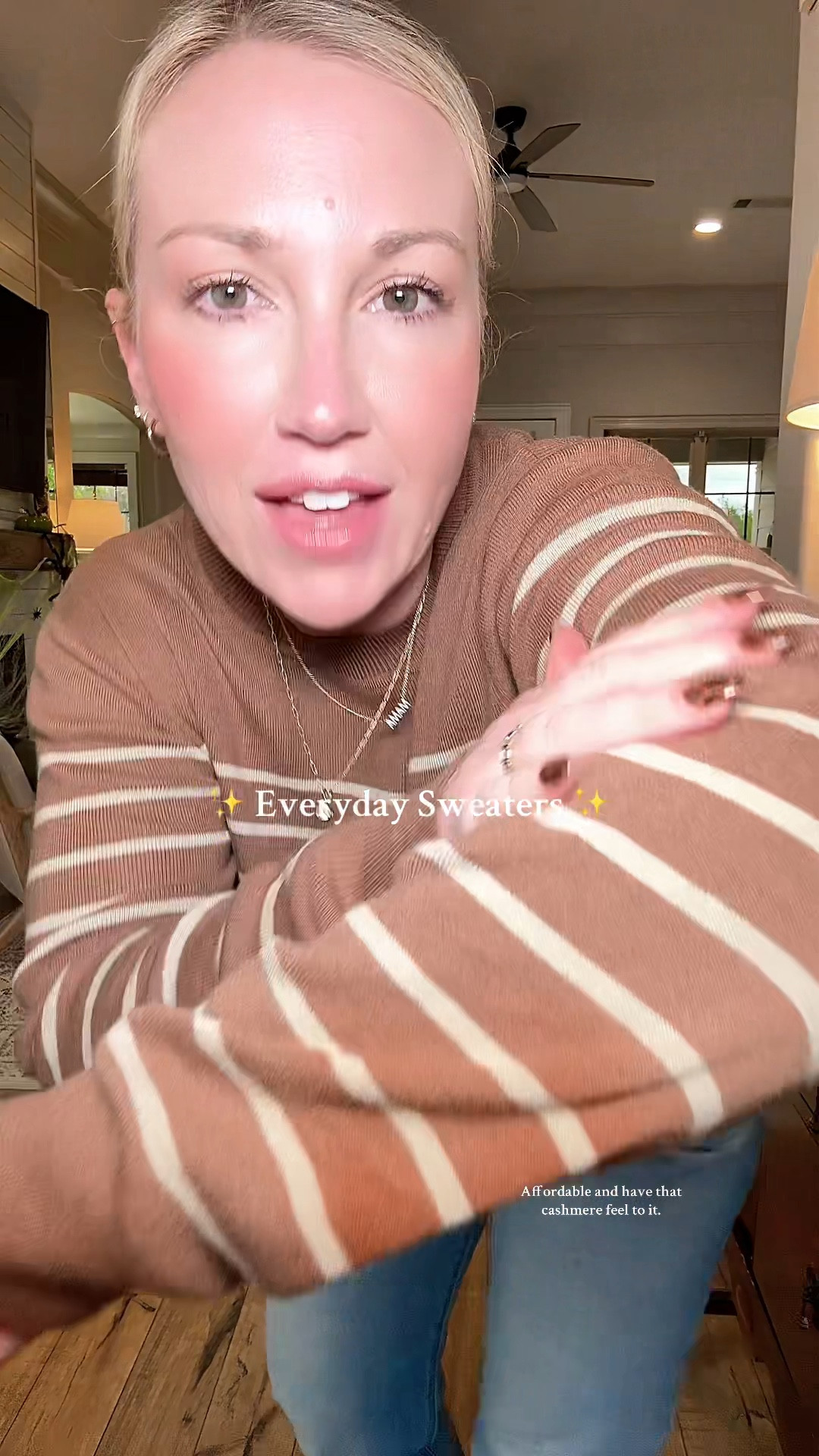 This brand has some of my favorite every day, casual sweaters. I am 5 foot 3” 155  pounds in a size large here. I do like a size up one of my sweaters because I prefer a looser fit, but these are buttery soft and feel like cashmere but are actually a wool blend. 
#falloutfits #sweaters #casualstyle #momsover40

#LTKMidsize #LTKOver40 #LTKFindsUnder50