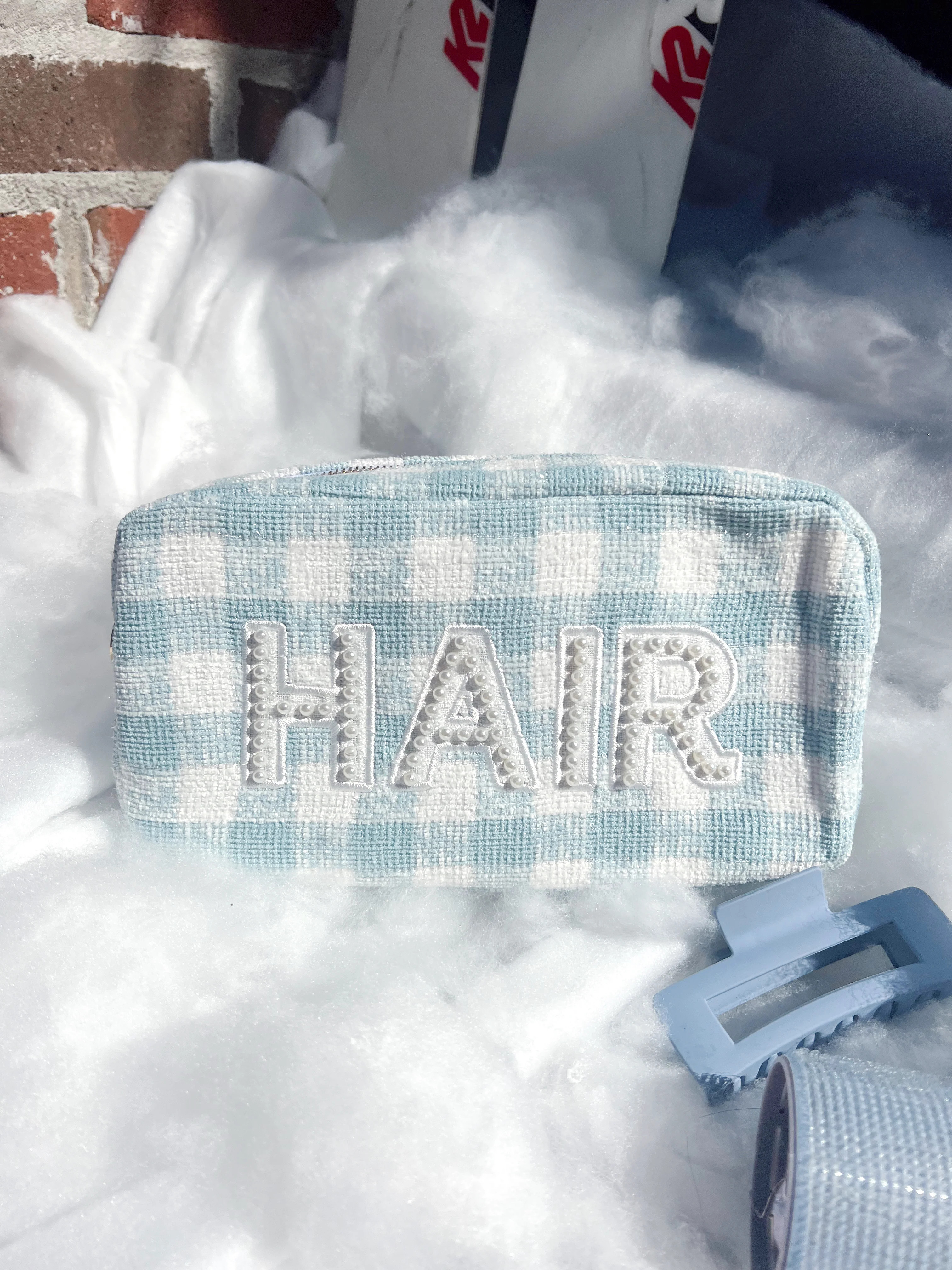 Hair - Blue Plaid Large Bag | KenzKustomz