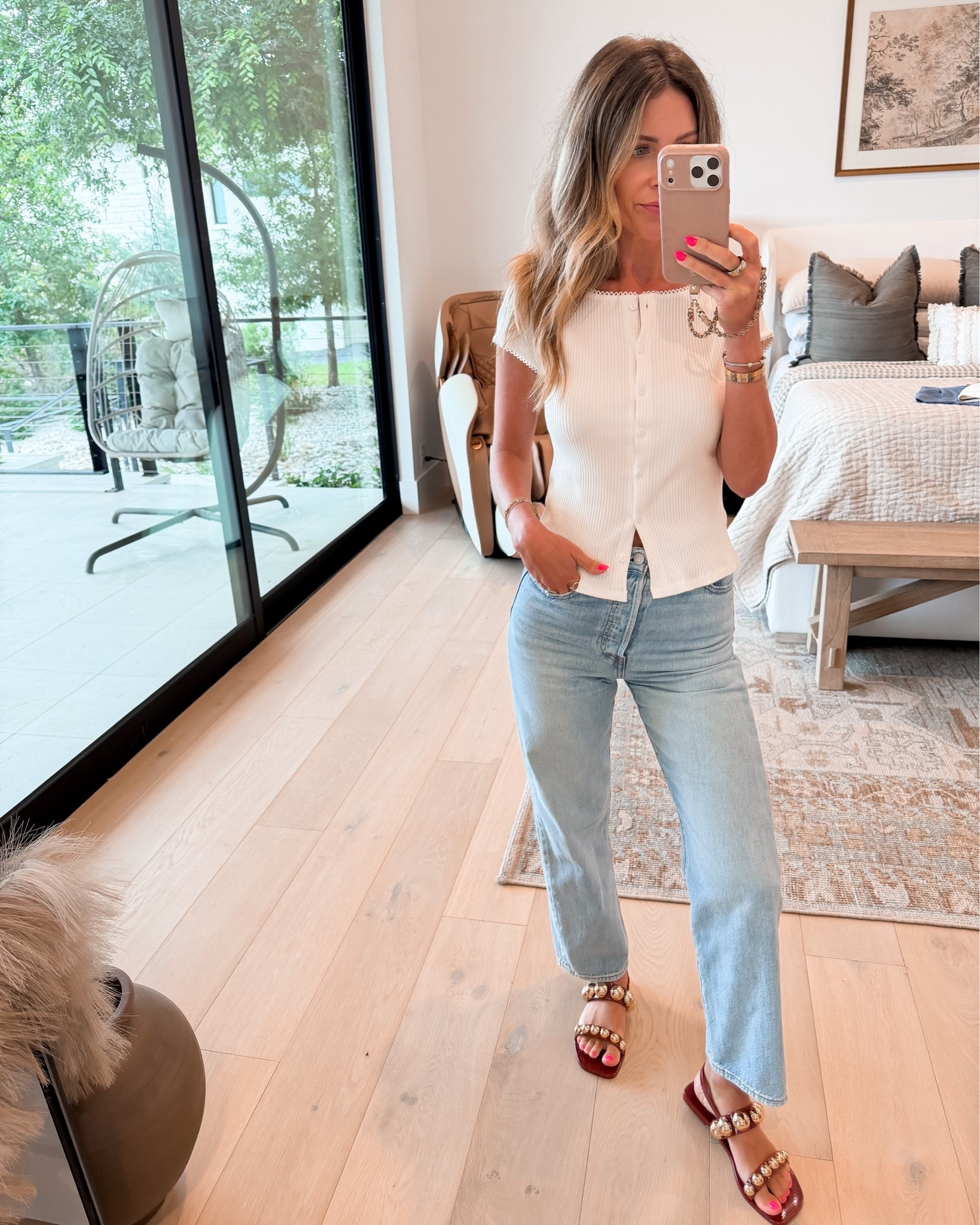 Amazon top size small
Levi jeans size 26 
Jeffrey Campbell sandals

#LTKootd #LTKOver40 #LTKPetite
