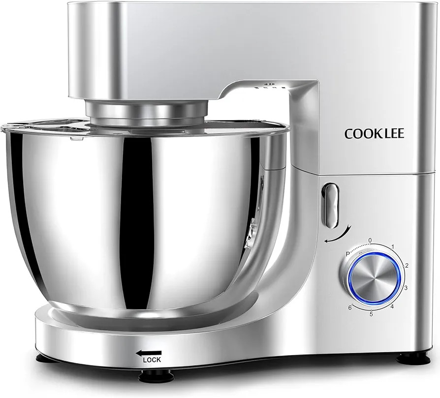COOKLEE Stand Mixer, 9.5 Qt. 660W Electric Kitchen Mixer with Dishwasher-Safe Dough Hooks, Flat B... | Amazon (US)