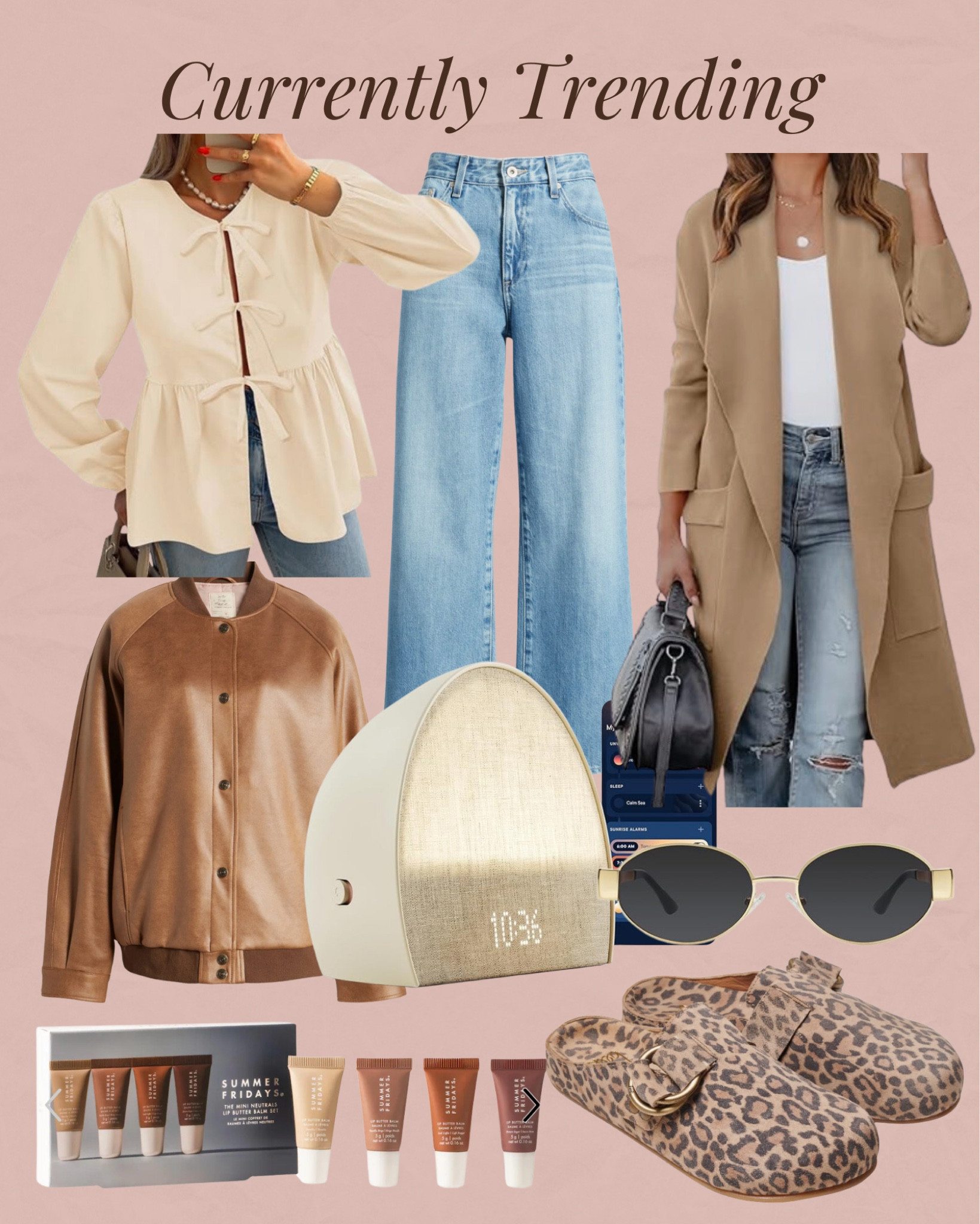 Currently trending. Fall fashion. Amazon style. Affordable fashion. Denim. Jeans. Cardigan. Faux leather. Bomber jacket. Sunglasses. Sound machine. Summer Fridays set. Leopard. Clogs. Bows  

#LTKSeasonal #LTKStyleTip #LTKFindsUnder100