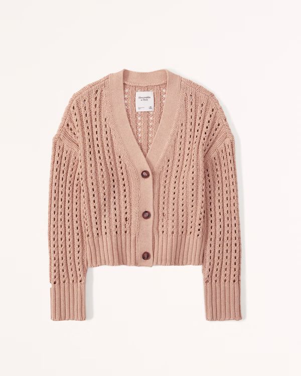 Mesh Stitch Short Cardigan | Abercrombie & Fitch (US)