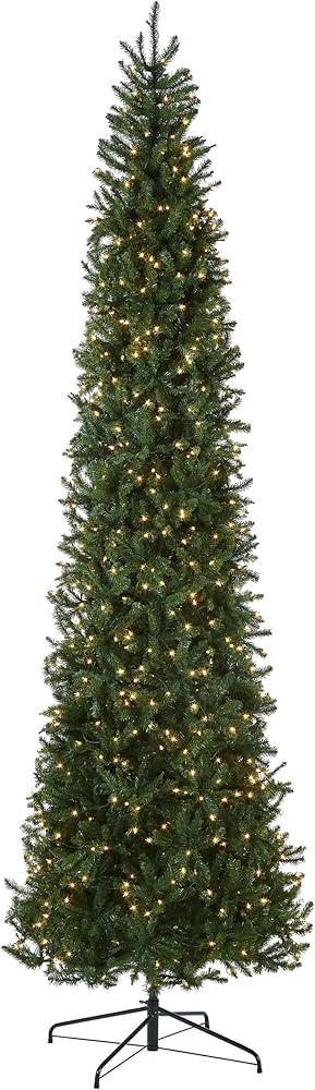 National Tree Company Artificial Pre-Lit Slim Christmas Tree, Green, Kingswood Fir, Multicolor Li... | Amazon (US)