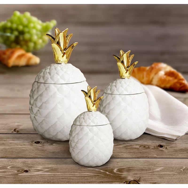 Pineapple 3 Piece Kitchen Canister Set | Wayfair North America