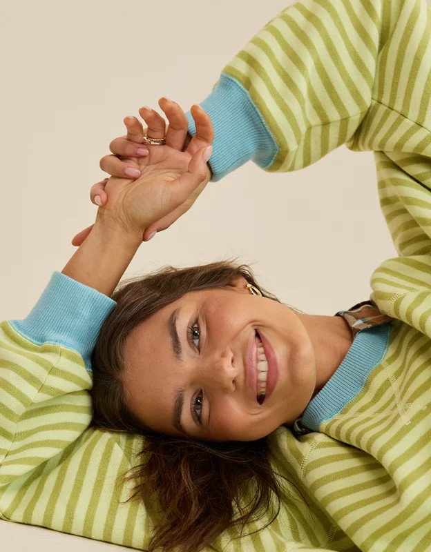 Aerie Go-To Boyfriend Sweatshirt Women's Tomboy Green XXS | Aerie