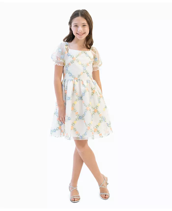 Big Girls Embroidered Organza Social Dress | Macy's