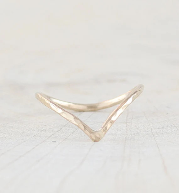 1.3 mm 14 k gold filled chevron rings knuckle ring in | Etsy | Etsy (US)