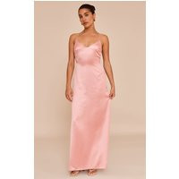 Petite Baby Pink Satin Strappy Open Back Maxi Dress | PrettyLittleThing US