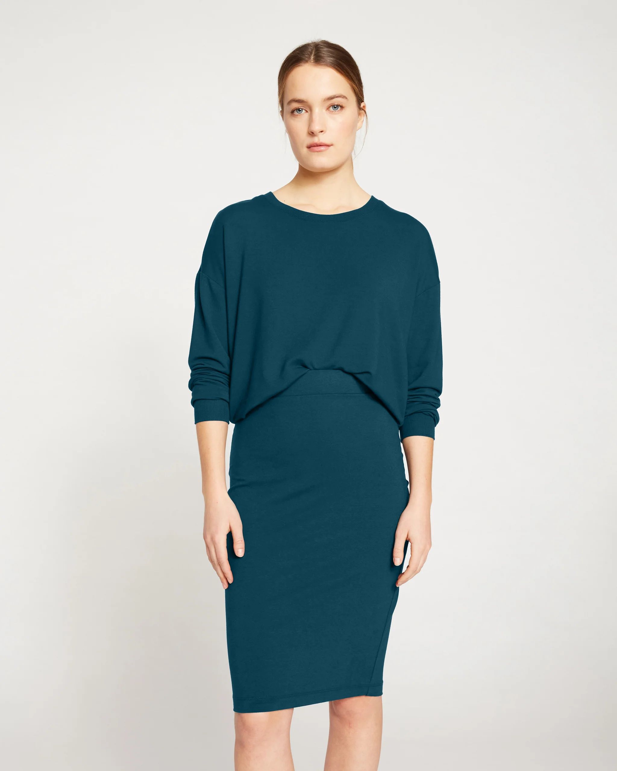 Danube Jersey Skirt - Deep Sea | Universal Standard