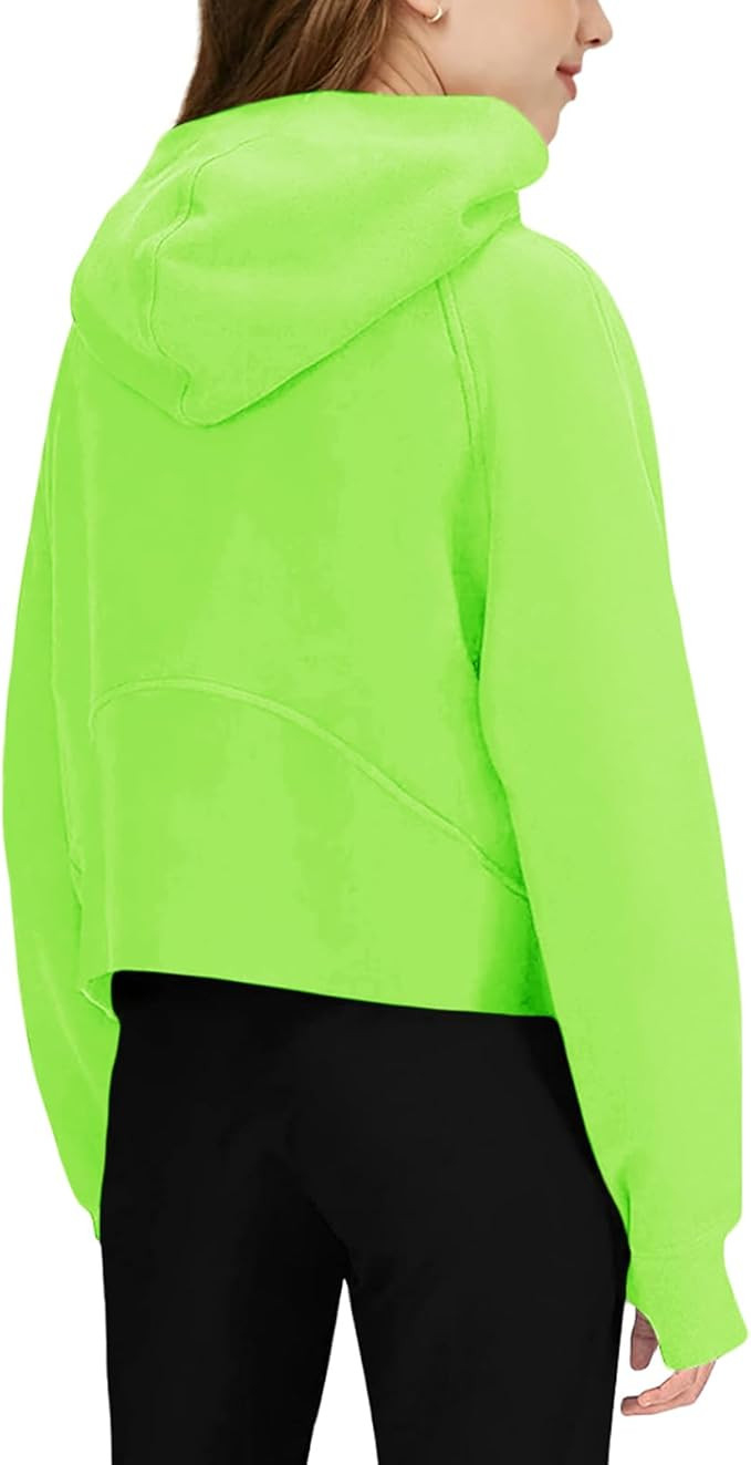 Girls' Hoodies Sweatshirts Half Zipper Pullover Crop Tops for Teen Girls Long Sleeve Sweater Thum... | Amazon (US)