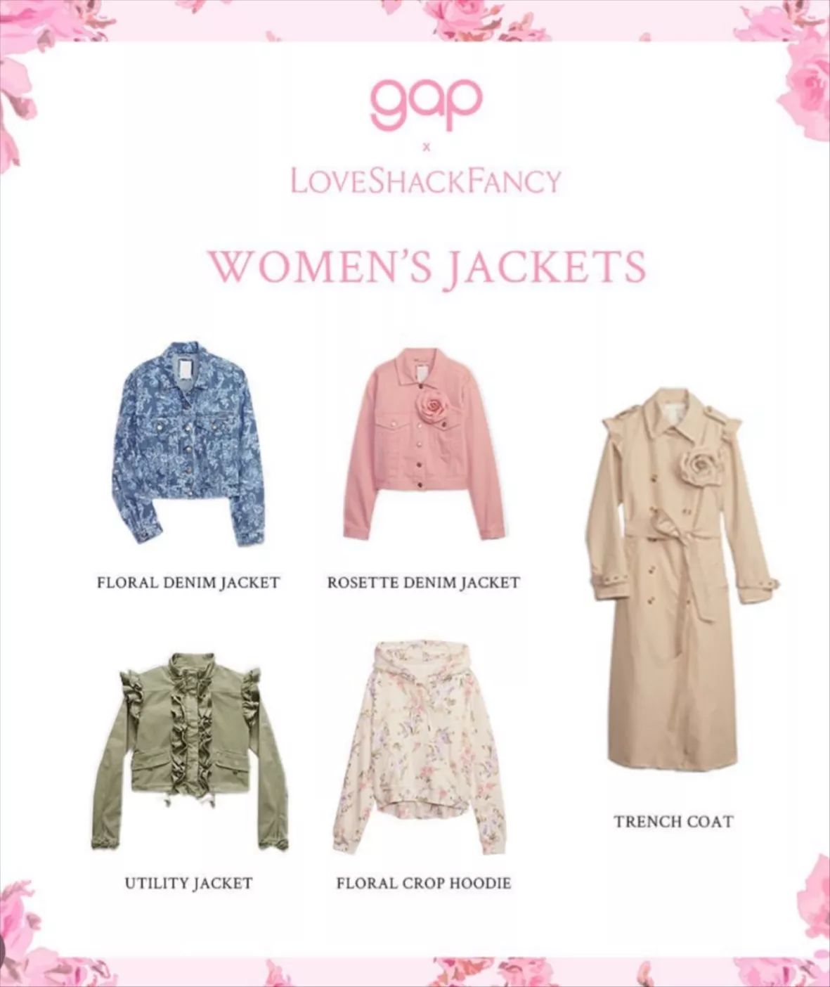 Buy Gap LoveShackFancy Floral Icon Denim Jacket from the Gap