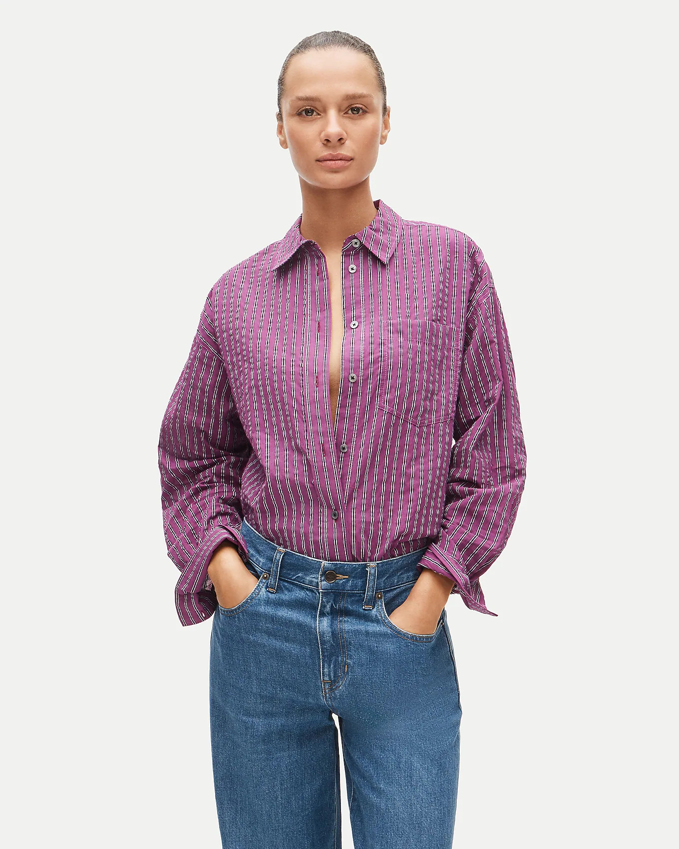 \u00c9tienne oversized shirt in dobby stripe | J. Crew US