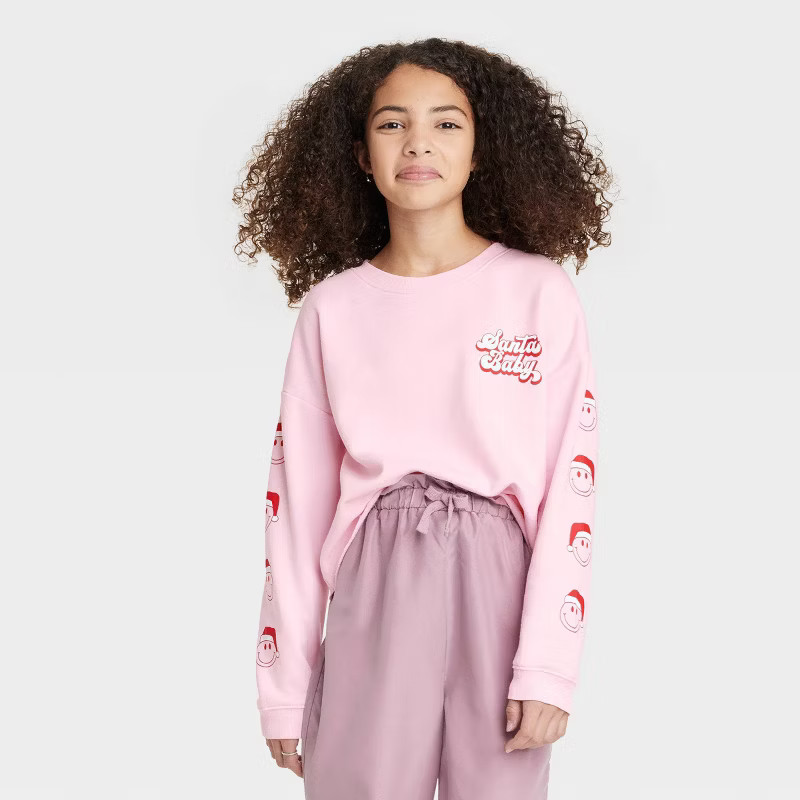 Girls' Holiday Crewneck Sweatshirt - art class™ | Target