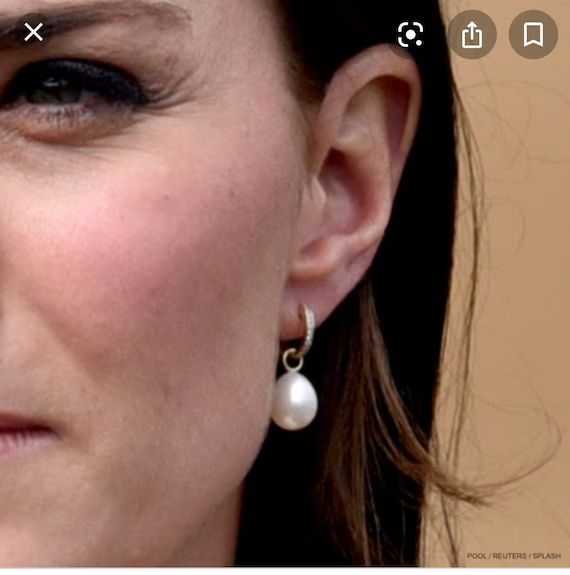 Kate Middleton Natural Pearl and Diamond Earrings | Etsy | Etsy (US)