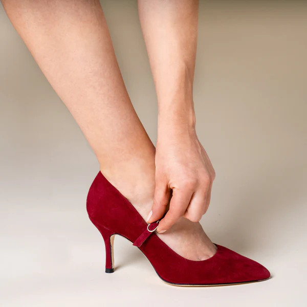 Gutsy Garnet Suede Mary Jane Pump | ALLY Shoes