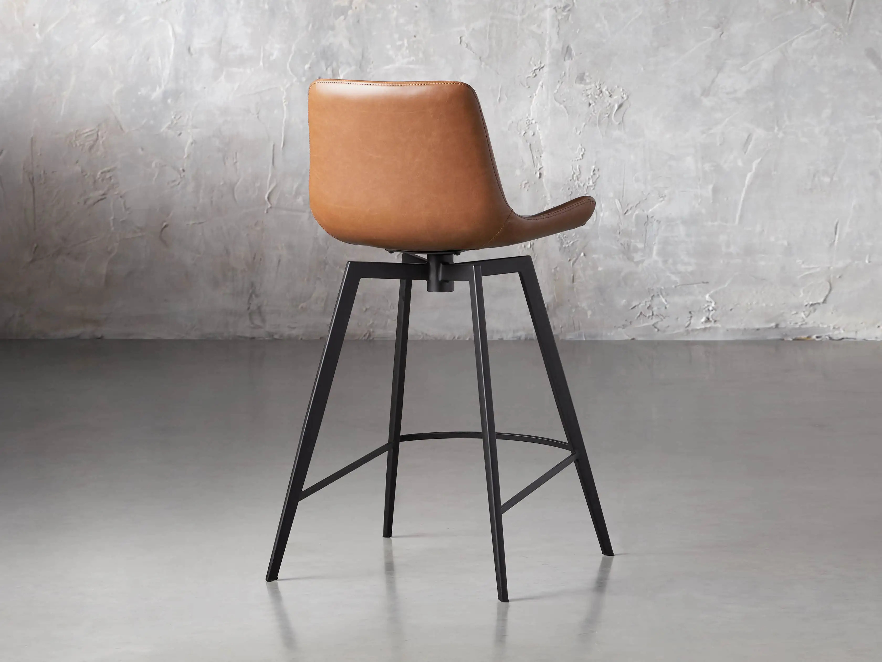 Gage Faux Leather Swivel Stool | Arhaus