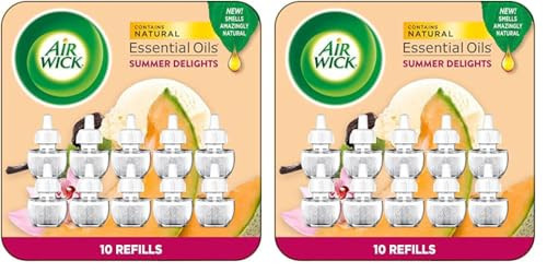 Air Wick Plug in Scented Oil Refill, 10ct, Summer Delights, Scented Oil, Air Freshener, Essential Oils, Eco Friendly (Pack of 2) | Amazon (US)