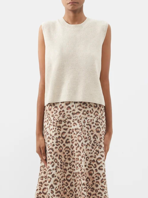 Cefinn - Julie Cotton-blend Sweater Vest - Womens - Beige | Matches (UK)